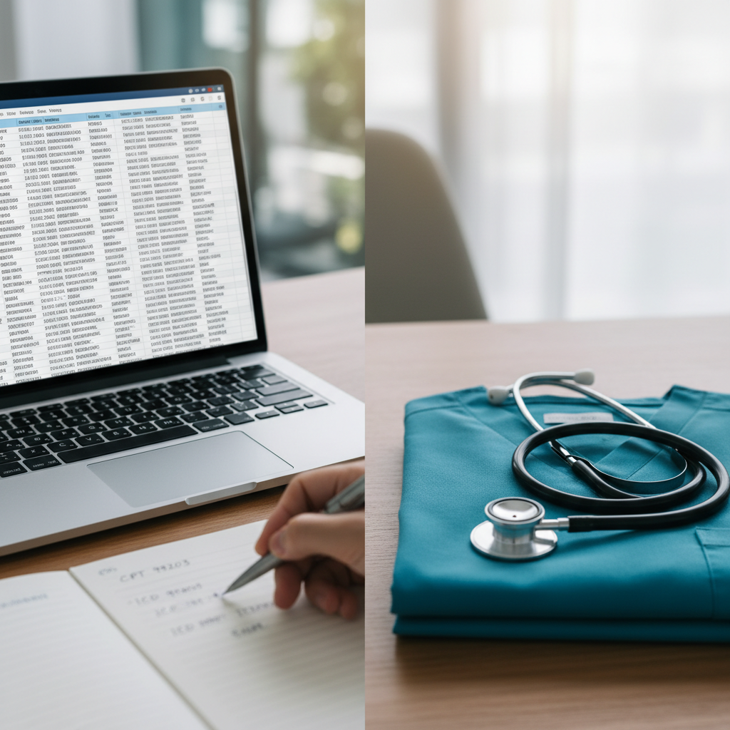 Medical coding vs medical assistant — illustration