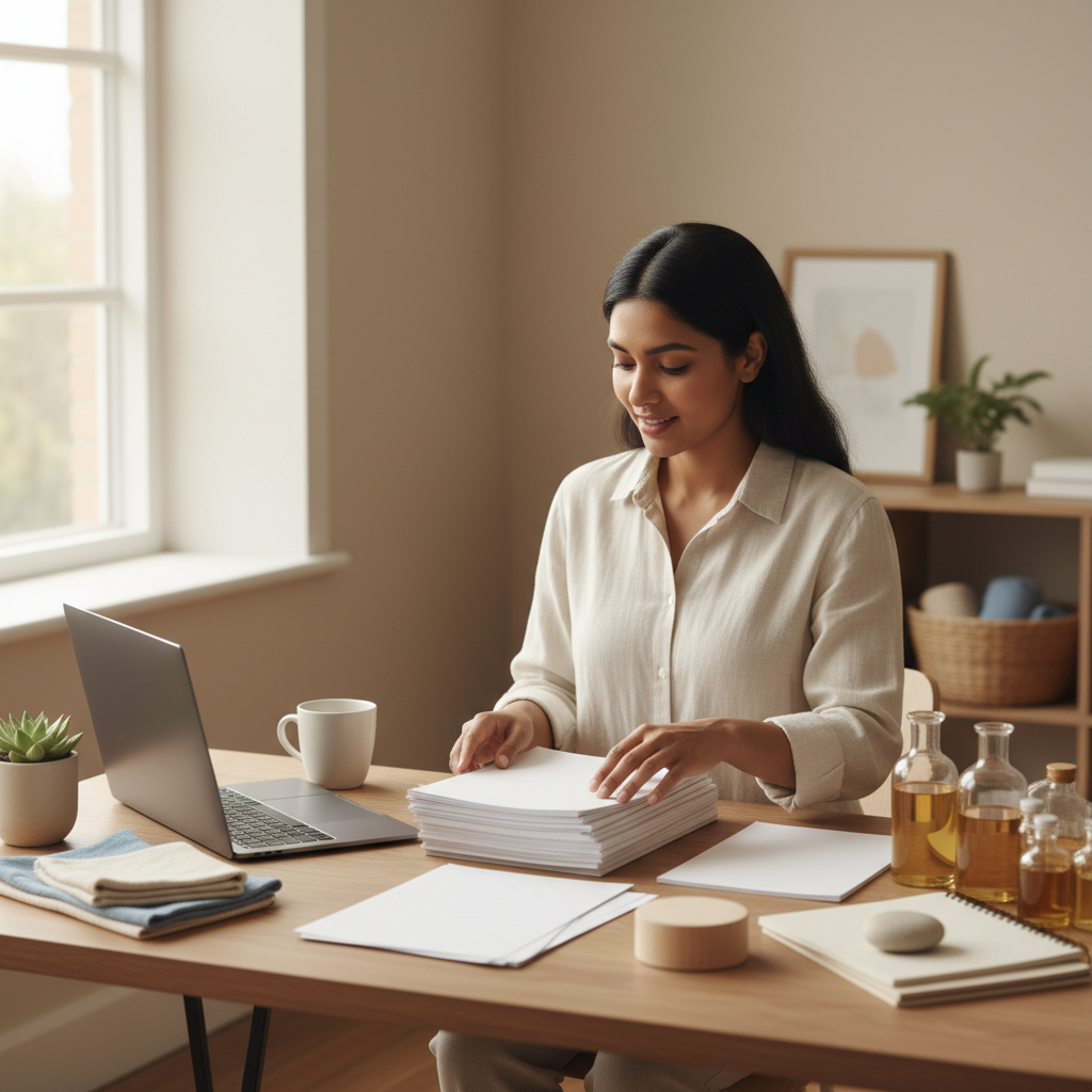 How to Become a Birth Doula: Training, Business Basics, and Next Checks — editorial hero Healthcare learner studying in a bright workspace with blank, unmarked materials related to how to become birth doula.